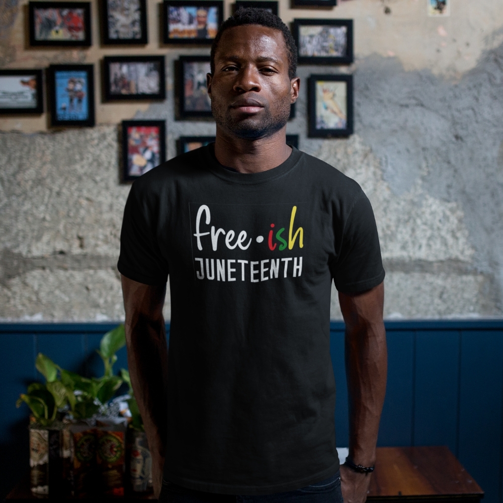 Men's Juneteeth Free-ish black t-shirt